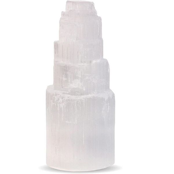 Selenite Crystal Lamp, Wooden Base Morocco Lamp With Usb Cable & Led Light,  5-11" Himalayan Glow