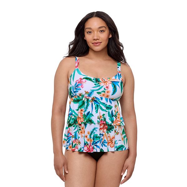 Женский Слитный купальник BAL HARBOUR High Low Double Tier Fauxkini BAL HARBOUR