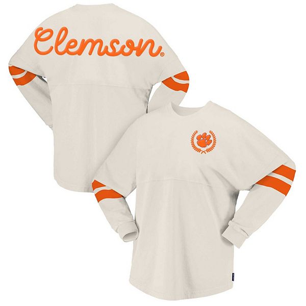 Женская Футболка Spirit Jersey Cream Clemson Tigers Oversized Spirit Jersey