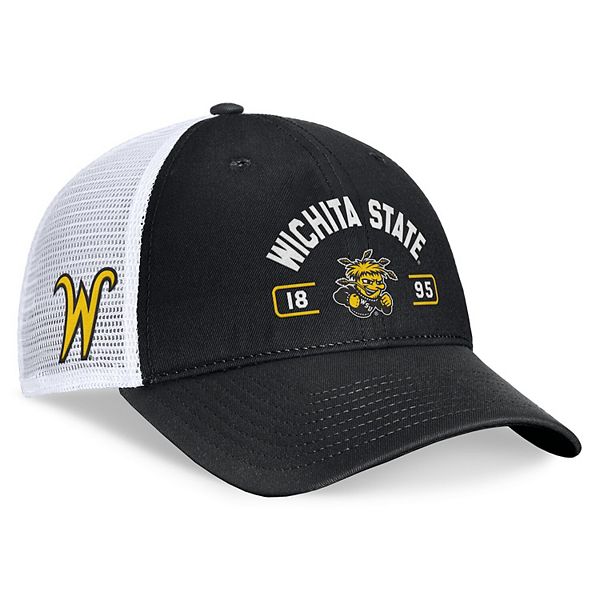 Мужская черно-белая регулируемая кепка Free Kick Trucker Wichita State Shockers Top of the World