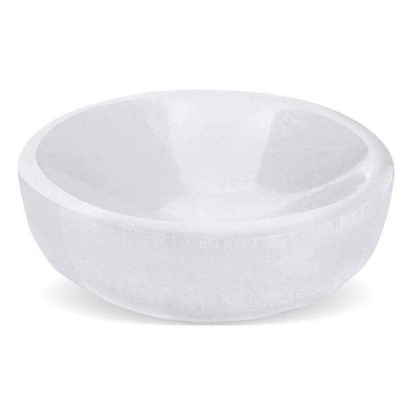 Selenite Crystal Bowl 10 Cm, Handmade Moroccan Healing Quartz Charging Crystal For Smudging Himalayan Glow