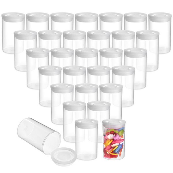 30 Pcs Clear Film Canisters With Caps For 35mm, Storage For Small Accessories Juvale