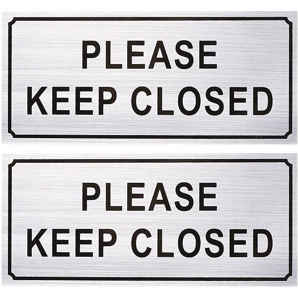 2-pack Please Keep Closed Gate Signs Property For Business Home - 7.87" X 3.6" Juvale