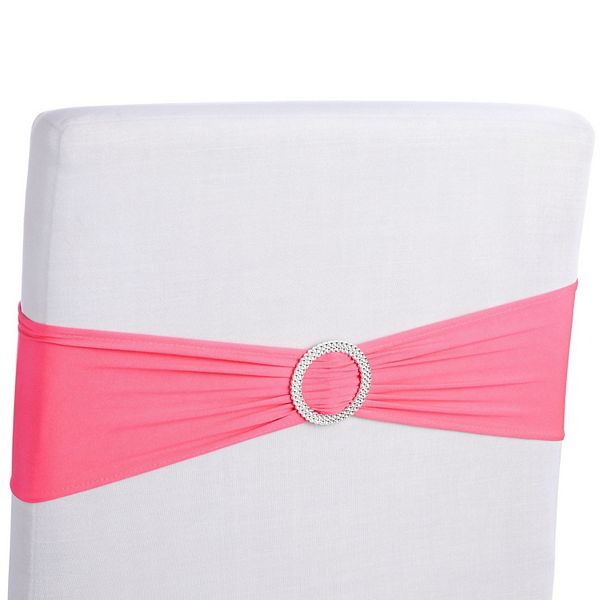 Pink Chair Sashes For Wedding, Fits 13.5- To 16.5-inch Chair Backs (50 Pack) Juvale