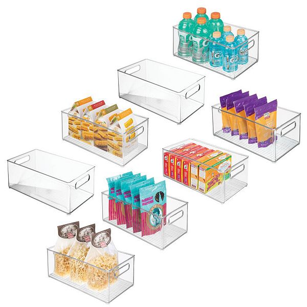 mDesign Plastic Food Storage Organizer Bin, 8 Pack - Clear MDesign