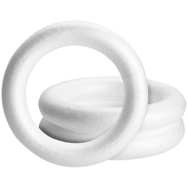 3 Pc 12 Inch Foam Wreath Forms, Craft Rings For Christmas Decorations, Holidays Juvale