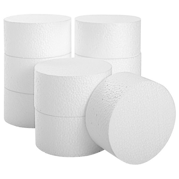 9 Pack Polystyrene Foam Circles For Crafts, Diy Floral Arrangements, 4 X 2 In Juvale