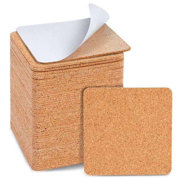 Self-adhesive Cork Squares, 50 Pack Tiles Sheets Juvale