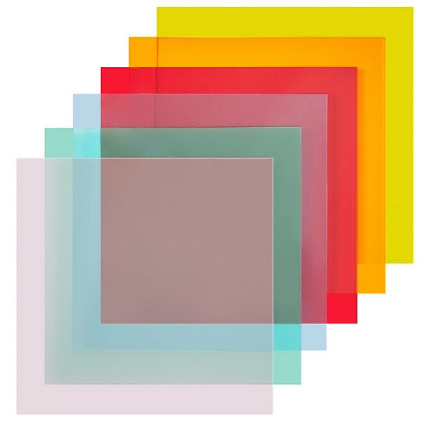 6-pack Of Colored Acrylic Sheets 1/8 Thick, 6 Translucent Colors, 12 X 12 In Okuna Outpost