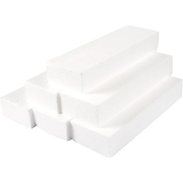 6 Pack Polystyrene Foam Blocks For Crafts, Diy Projects, 12x4x2" Juvale