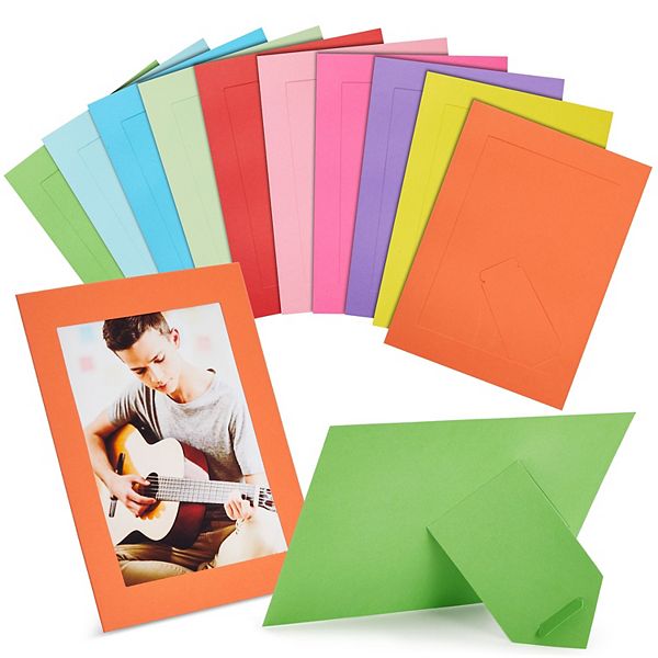 30 Pack Cardboard Picture Frames With Easel Stand, 10 Rainbow Colors, 5x7 In Juvale