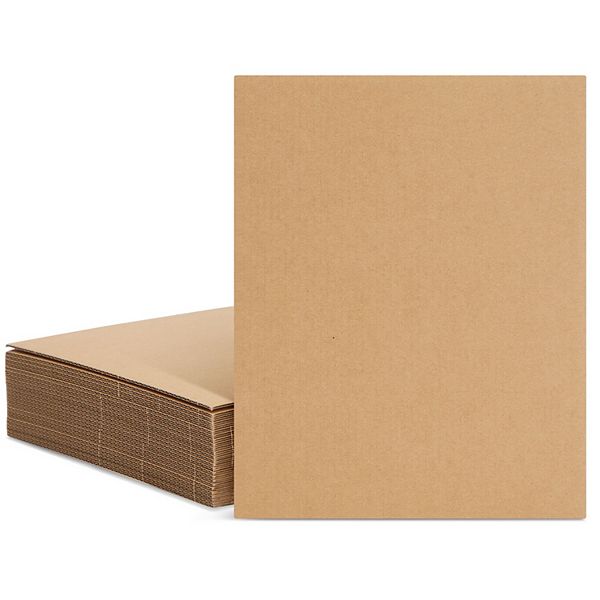 25 Pack Corrugated Cardboard Sheets, 8x10 Flat Inserts For Crafts, 2mm Thick Juvale