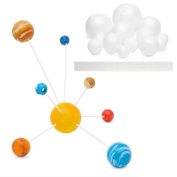 24 Piece Diy Solar System Kit With Foam Balls And Plastic Sticks, Assorted Sizes Bright Creations