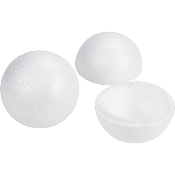 4-pack Half Foam Balls, Round Polystyrene Semicircle Foam For Craft, 4" Diameter Juvale