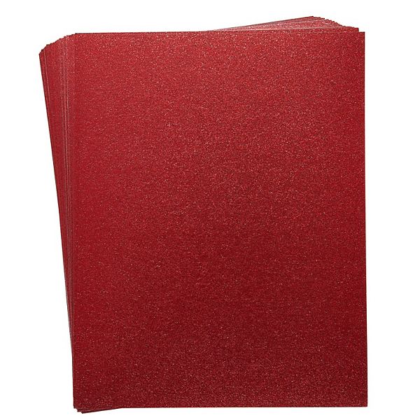 30 Sheets Glitter Red Cardstock Paper For Diy Crafts, 300gsm, 8.5 X 11 In Bright Creations