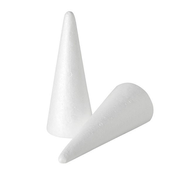 12 Pack Foam Cones For Diy Crafts, Holiday Gnomes, 2.7x7.3", White Juvale