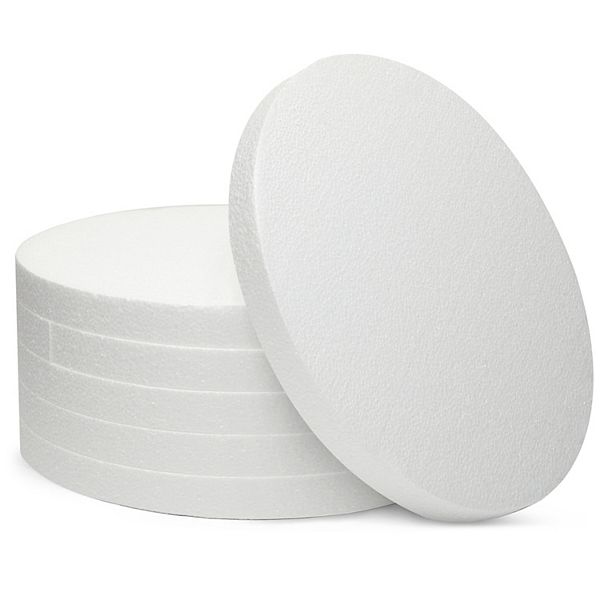 6 Pack Foam Circles For Diy Crafts, Round White Discs For Art Projects, 12x1 In Juvale