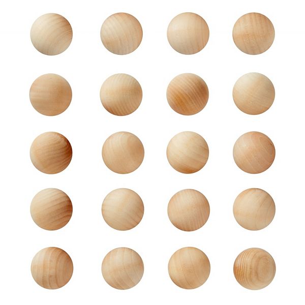 1.5" Wooden Balls For Crafts, Unfinished Wood Spheres For Diy Projects, 20 Pack Juvale