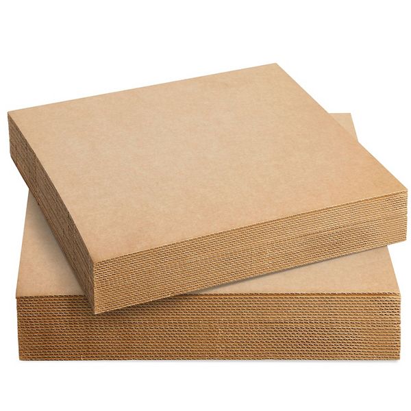 24 Pack Corrugated Cardboard Sheets, Flat Cardboard Inserts For Packing 12x12 In Juvale