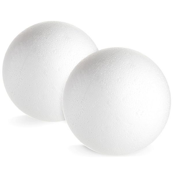 2-pack Craft Foam Balls, Large Smooth Round Polystyrene Foam Spheres, 7.5 In Juvale