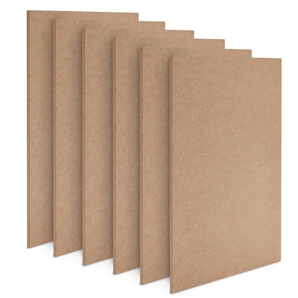 6 Pack Mdf Wood Board Sheet For Painting, Engraving Diy Crafts, 11 X 14 Inches Bright Creations