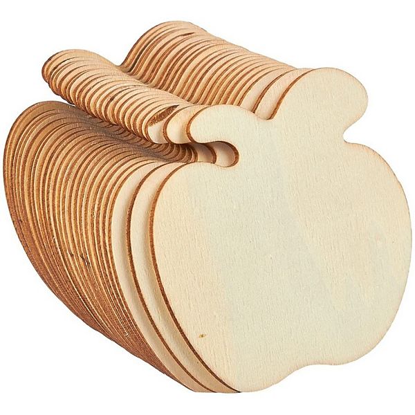 Unfinished Wood Cutout, 24-pack Shaped Wood Pieces For Wooden Craft Diy Juvale