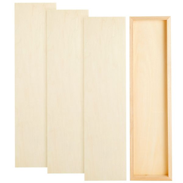 4 Pack Unfinished Wood Panels For Painting, Diy, Crafts, Wood Canvas (6 X 23 In) Bright Creations