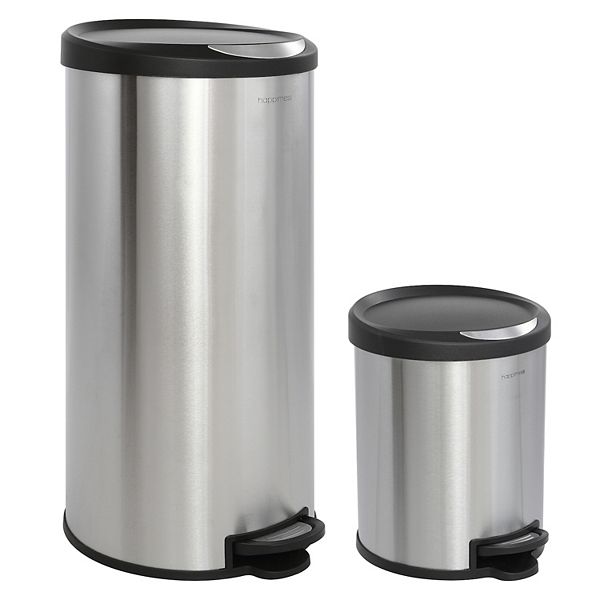 Oscar Round 8-gallon Step-open Trash Can With Free Mini Trash Can Happimess