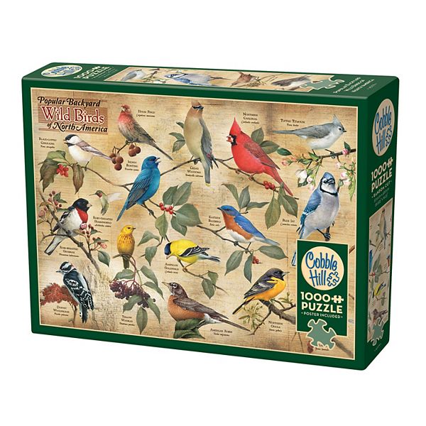 Cobble Hill 1000 Piece Puzzle: Popular Backyard Wild Birds of North America Outset Media