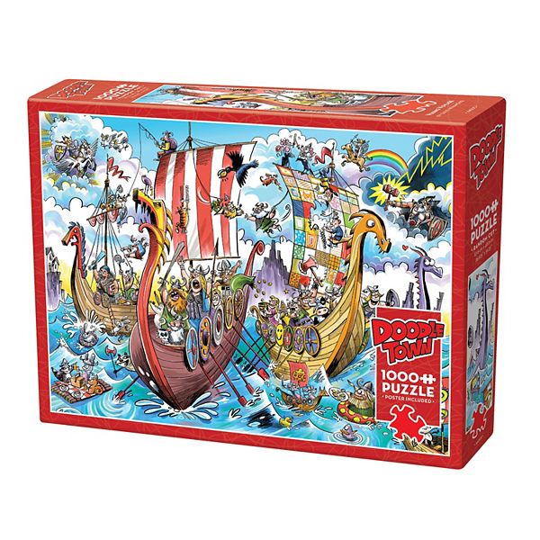 Cobble Hill DoodleTown: Viking Voyage 1000 Piece Puzzle Outset Media