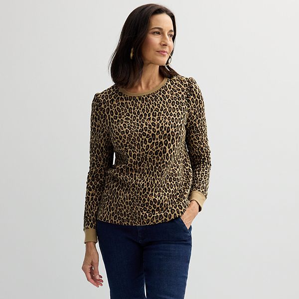 Women's Croft & Barrow® Button Shoulder Top Croft & Barrow