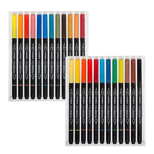 Dixon Lyra 24 Color Aqua Brush Duo Art Markers Set Dixon