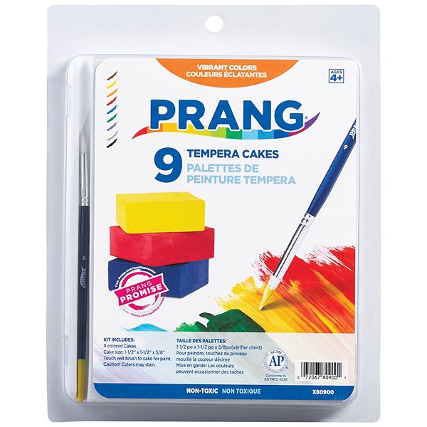 Dixon Prang 9 Color Gallery Tempera Cake Set with Brush Dixon