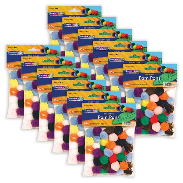 Dixon Creativity Street 50-pc. Bright Hues Pom Pons 12-pk. Dixon