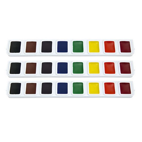 Dixon Prang 8 Color Half Pan Watercolor Refill Tray 3-pk. Dixon