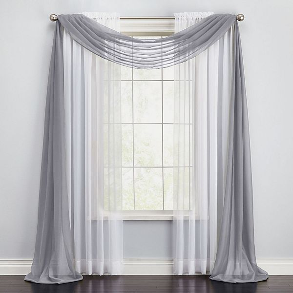 Brylanehome Bh Studio Sheer Voile Scarf Valance BrylaneHome