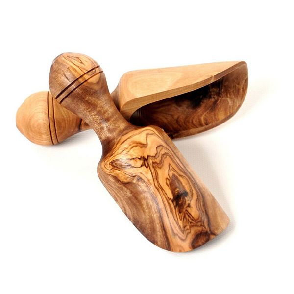 Olive Wood Bath Salt Scoops, Set Of 2 - 5" BELDINEST