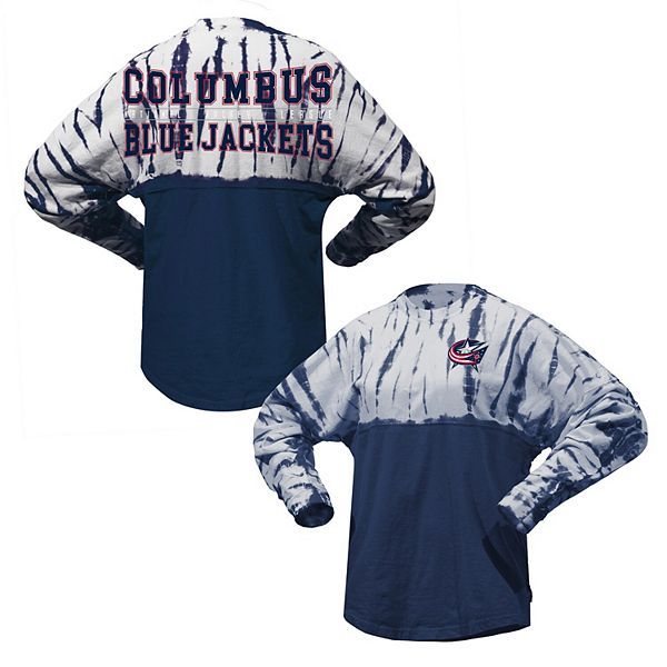 Унисекс Футболка Spirit Jersey Crystal Half Dye с длинным рукавом Columbus Blue Jackets Spirit Jersey