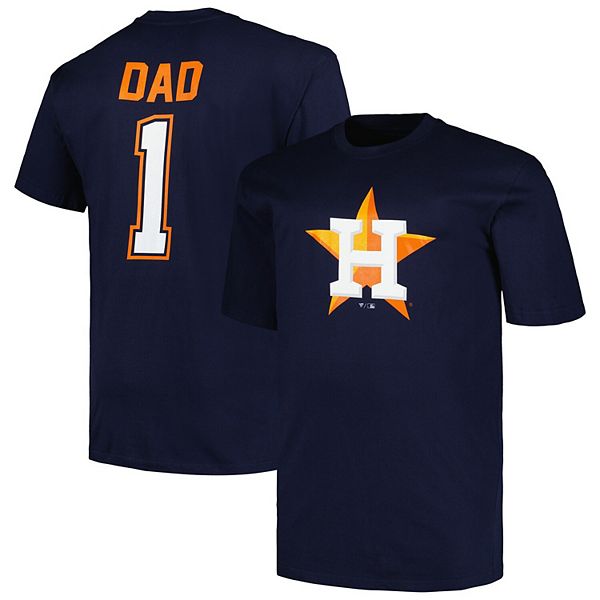 Мужская Футболка Profile Navy Houston Astros Big & Tall #1 Dad Profile