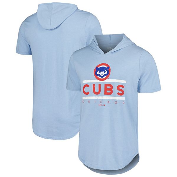 Мужская Футболка Majestic Threads Светло-Синяя Chicago Cubs Три-Вязаная Худи Majestic Threads