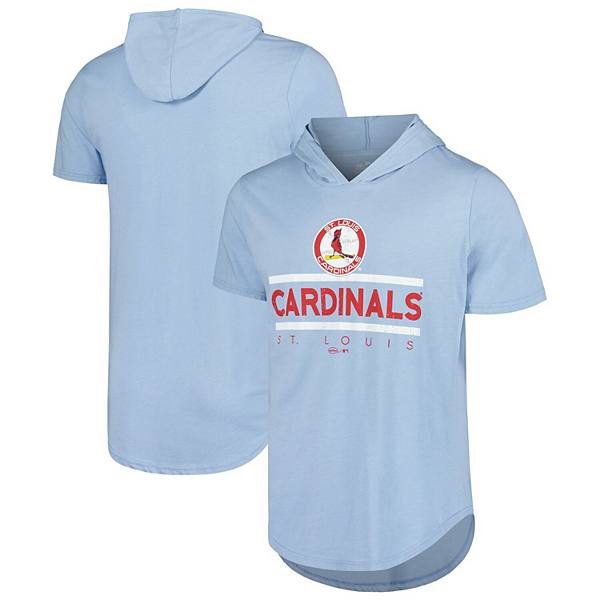 Мужская Футболка Majestic Threads Светло-Голубая с Капюшоном St. Louis Cardinals Majestic Threads