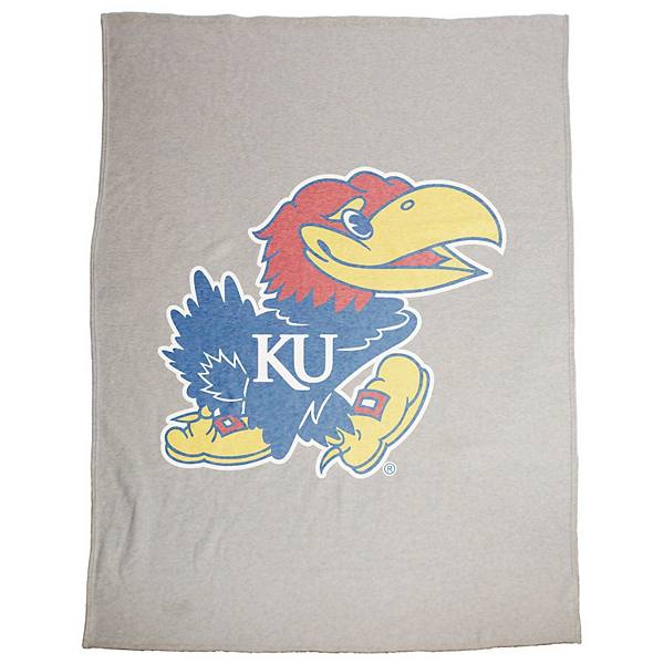 "Kansas Jayhawks 54"" x 84"" Sweatshirt Blanket" Logo Brand