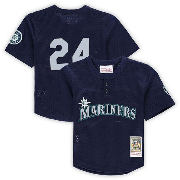 Женская Футболка Mitchell & Ness Ken Griffey Jr. Темно-синяя Seattle Mariners Cooperstown Collection Mesh Batting Practice Mitchell & Ness