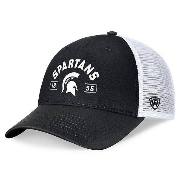 Мужская черно-белая регулируемая кепка Free Kick Trucker Michigan State Spartans Top of the World