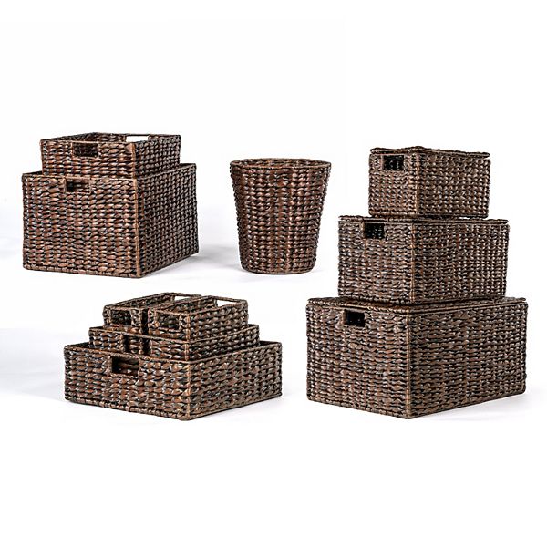 Traditional Assorted Hand-woven Hyacinth/iron Baskets Happimess