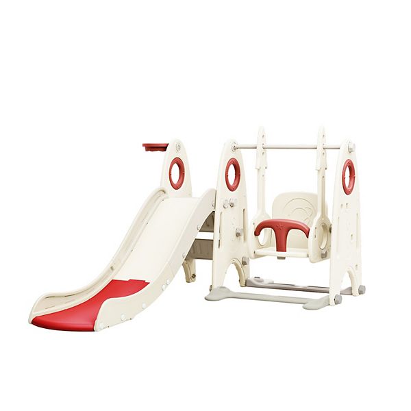 Merax 4 in 1 Toddler Slide and Swing Set, Kids Playground Climber Slide Playset Merax