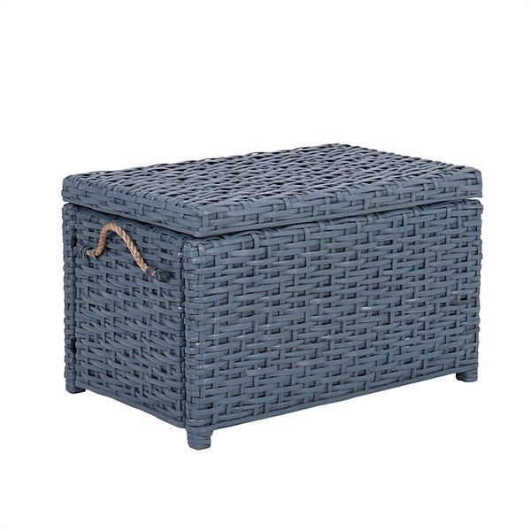 Jacob 31.5" Handwoven Wicker Storage Trunk Happimess