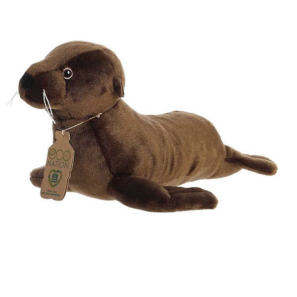 Aurora Large Brown Eco Nation Eco Hugs 13.5" Sea Lion Eco-friendly Stuffed Animal Aurora