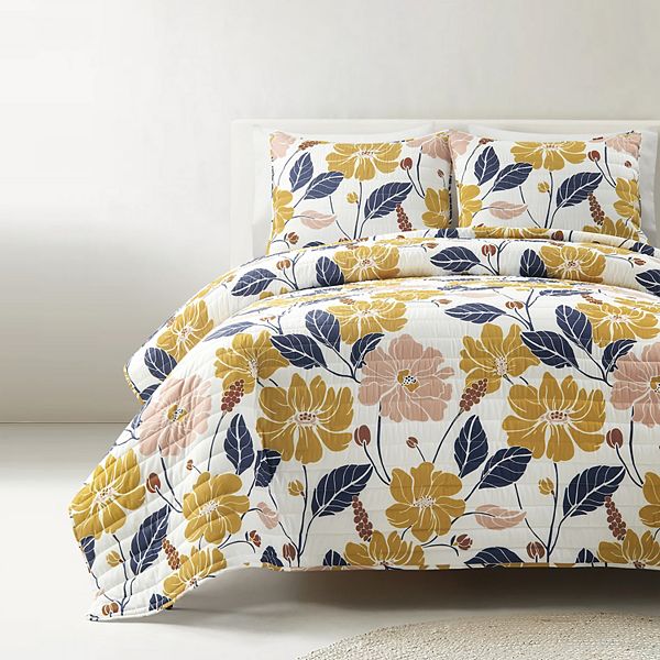 Lush Decor Lucia Abstract Floral Cotton Quilt Set Lush Décor