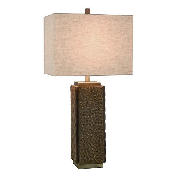 Sorrel Brown Table Lamp with Cream Lamp Shade Unbranded